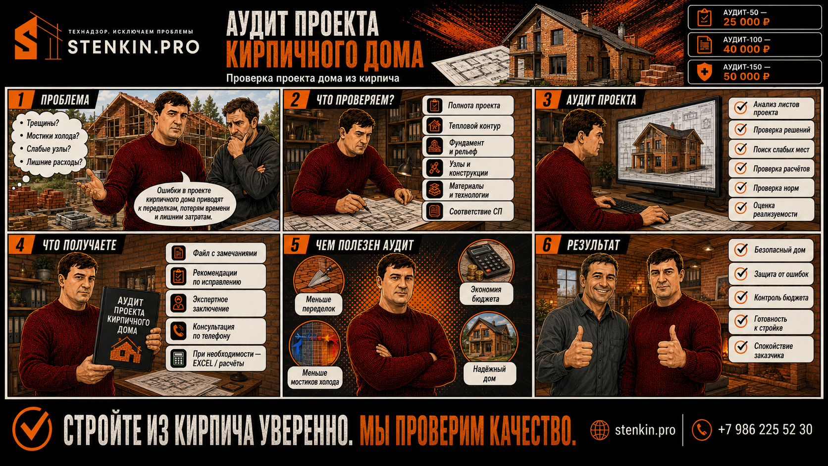 Тарифы на аудит проекта кирпичного дома