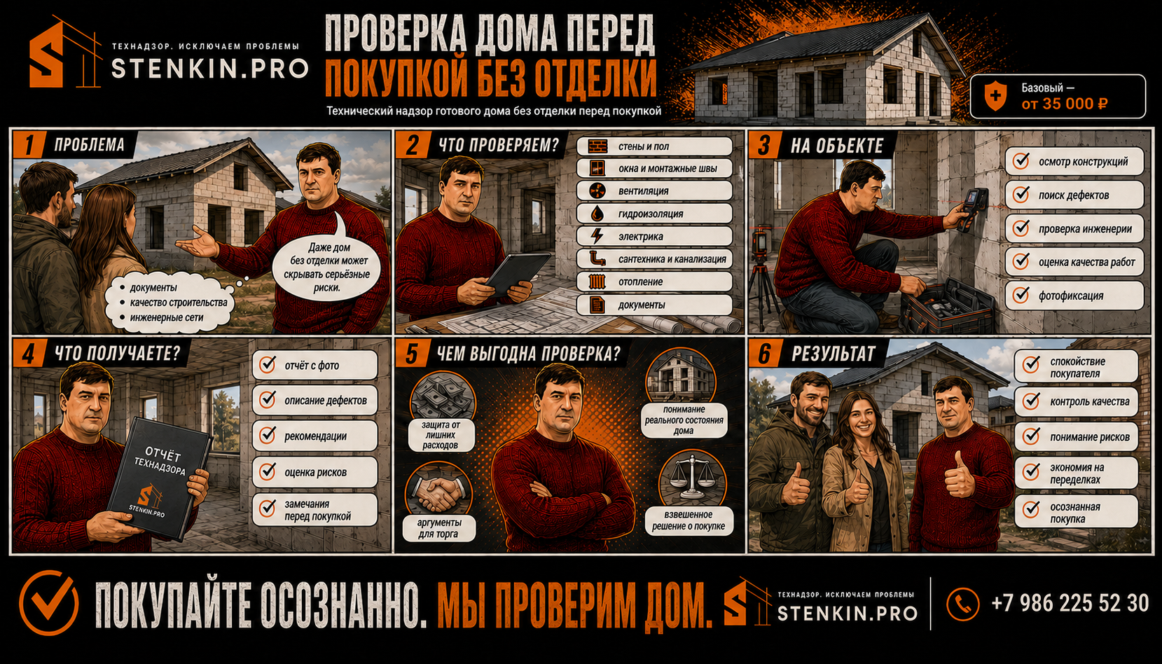 Заказать проверку дома без отделки