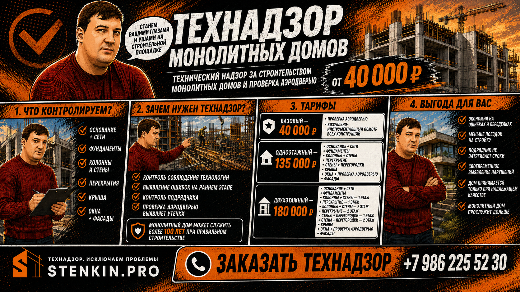 технический надзор за строительством монолитных домов