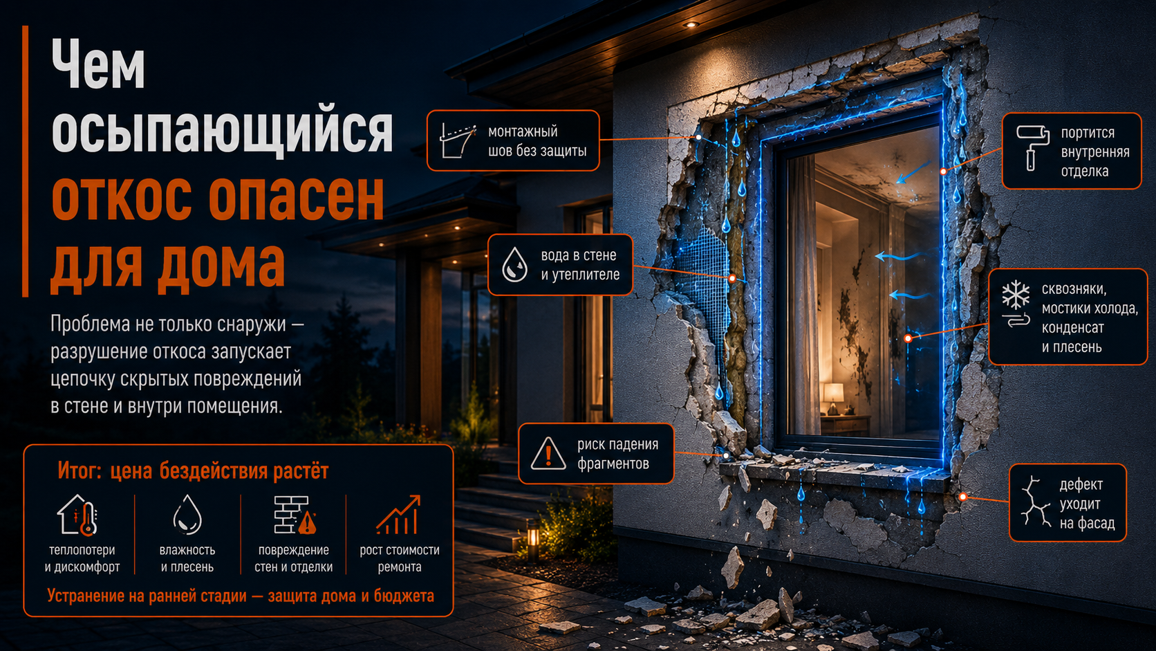 Чем осыпающийся откос опасен для дома