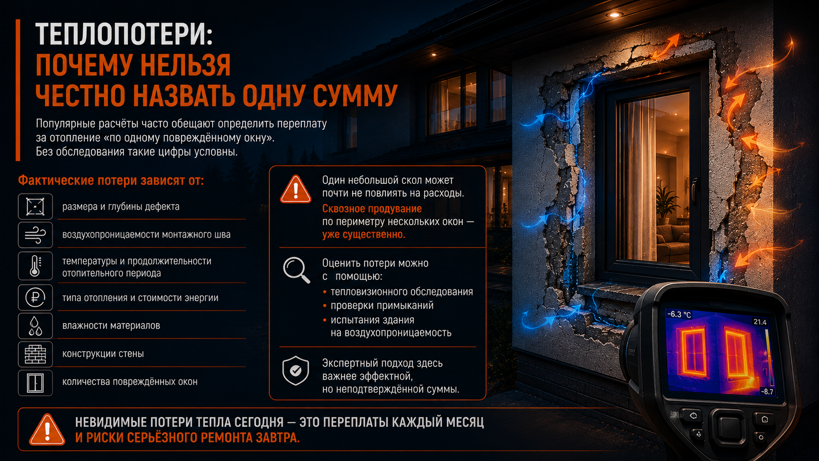 Теплопотери: почему нельзя честно назвать одну сумму