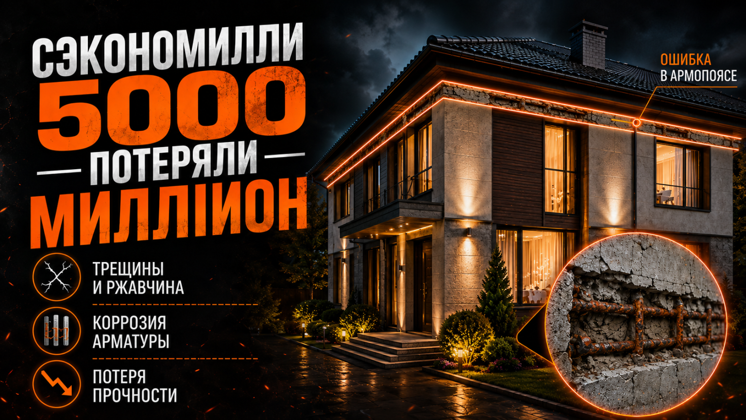 Чем опасна ошибка в армопоясе под кровлей