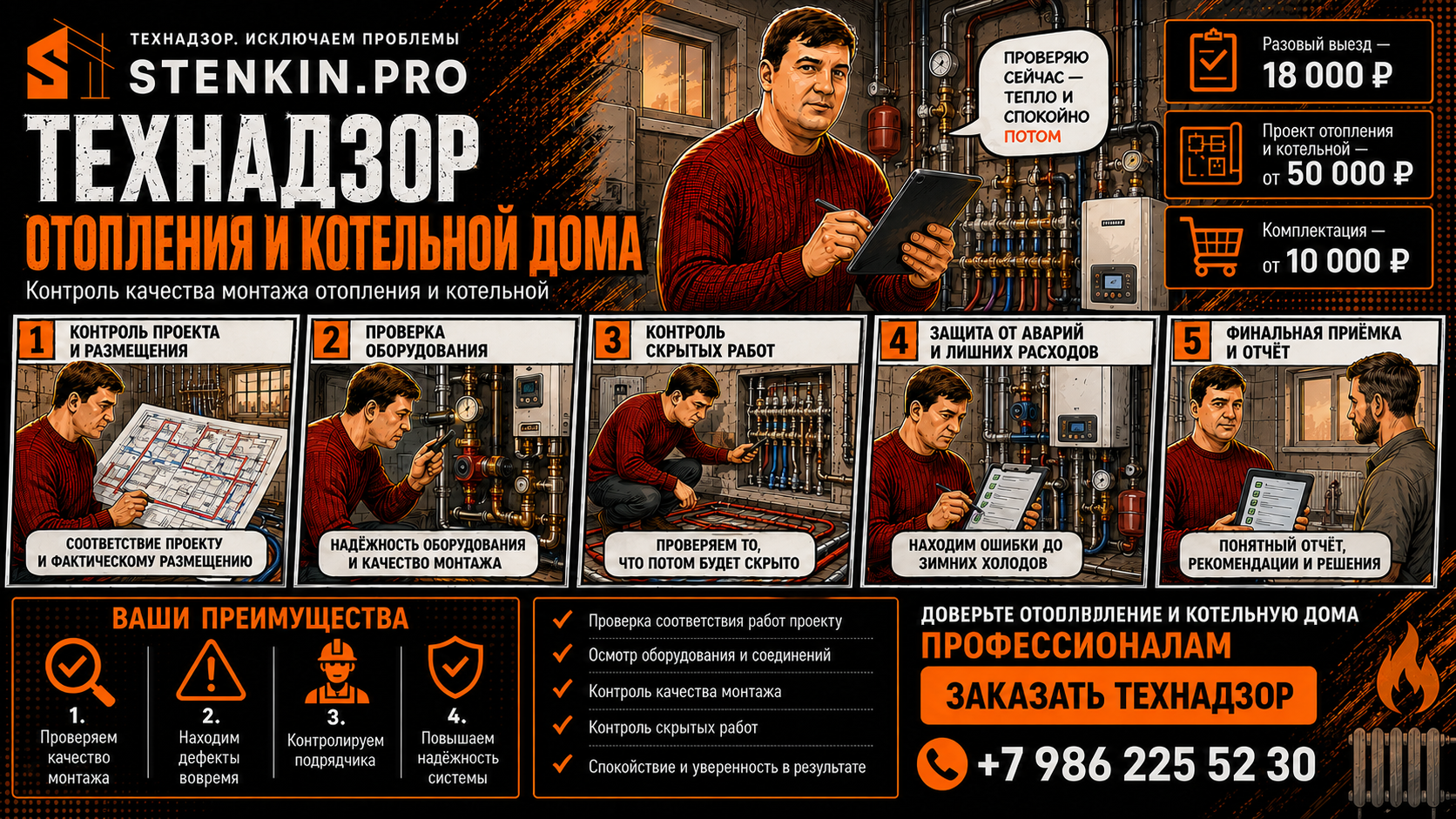 Технадзор отопления и котельной дома